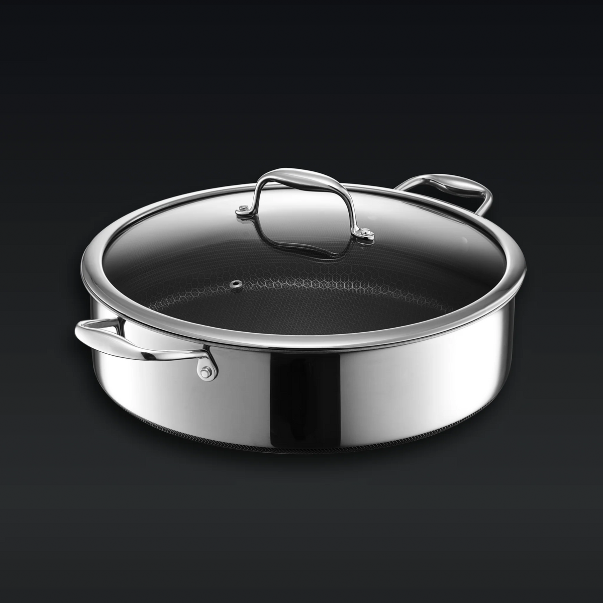 Hybrid Deep Sauté Pan/Chicken Fryer with Lid, 7-Qt