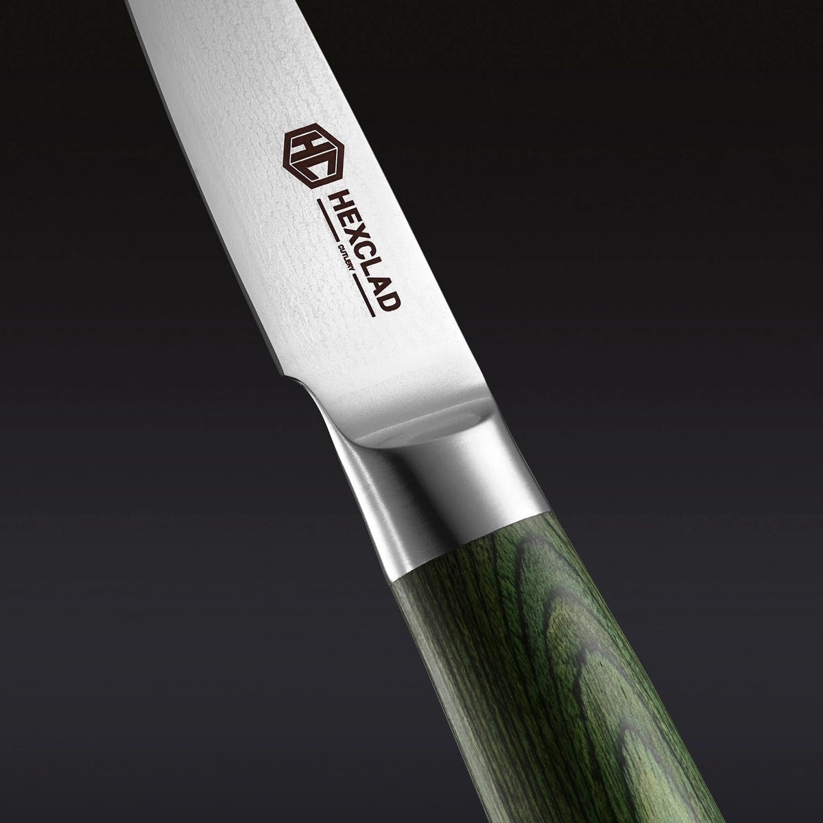 Damascus Steel Paring Knife, 3.5" (Green)