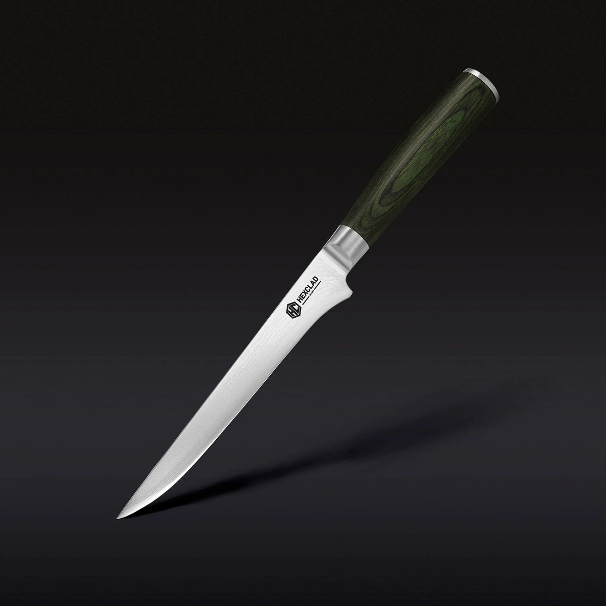 Damascus Steel Boning & Fillet Knife, 6" (Green)